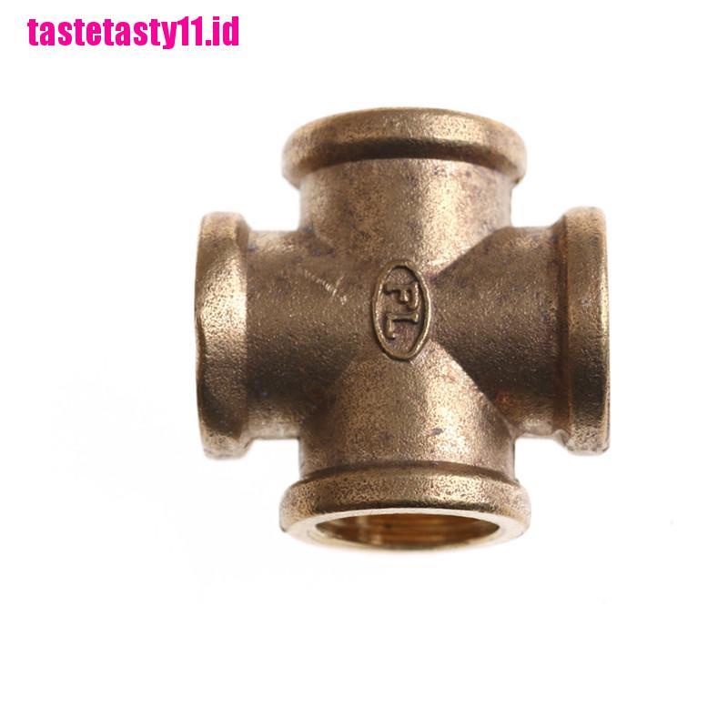 Adapter Coupler Pipa 4 Arah Female Thread BSP 1 / 2 Inch Bahan Kuningan
