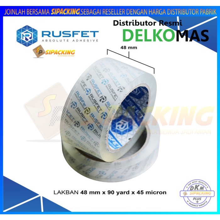 

Produk Lakban Super Bening Rusfet (Isolasi Selotip) 48Mm X 90Yard X 45Um Bergaransi