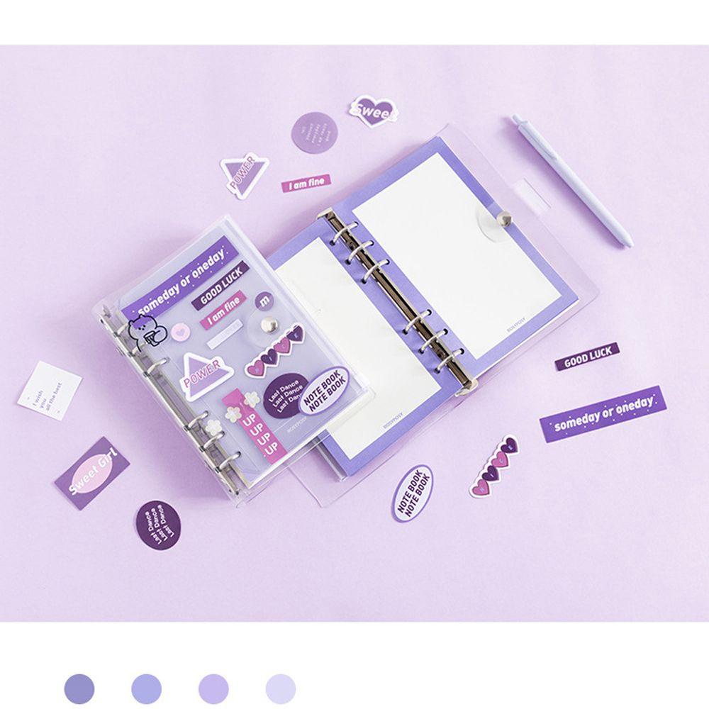 [Elegan] Loose-leaf Notebook File Folder Kawaii Alat Tulis Sekolah Transparan Binder Book Handbook A6 Notebook
