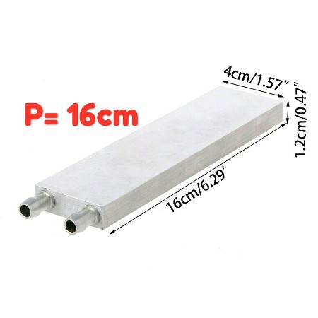 water block waterblock alumunium chiller pendingin peltier 16x4cm 160