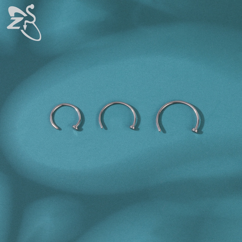 16G G23 Titanium Septum Nose Rings Crystal Tragus Helix Piercing Cartilage Jewelry Surgical Steel Septum Clicker Nose Piercings