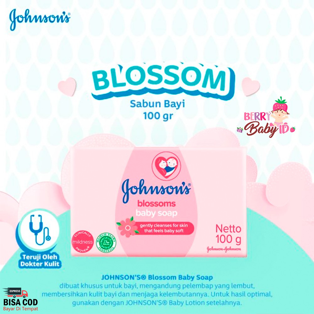 Johnson's Blossoms Baby Soap Sabun Batang Bayi Johnsons 100 gr Berry Mart