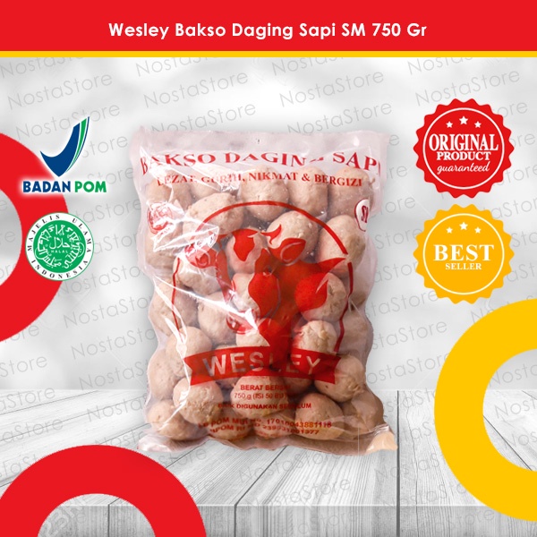 

Wesley Bakso Daging Sapi SBM / Bakso Sapi Enak Isi 50 Butir 750 Gr