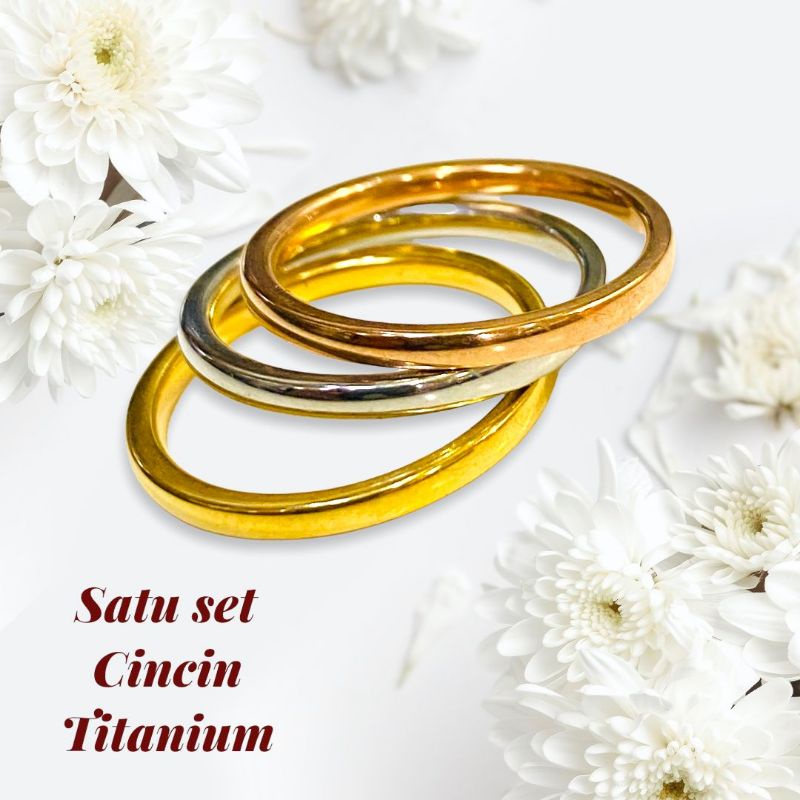 satu set cincin kroncong titanium//cincin ring//titanium