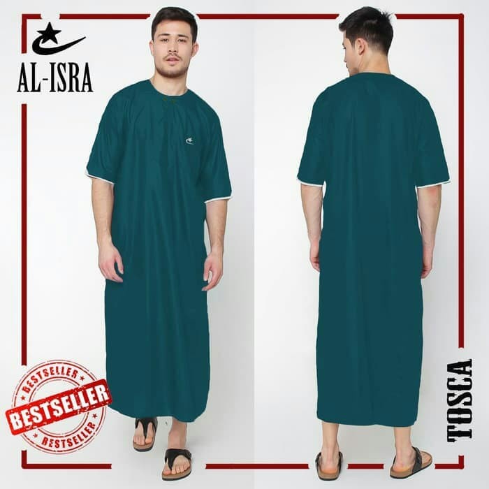 Jubah Arabi Al Isra Pria Muslim lengan pendek