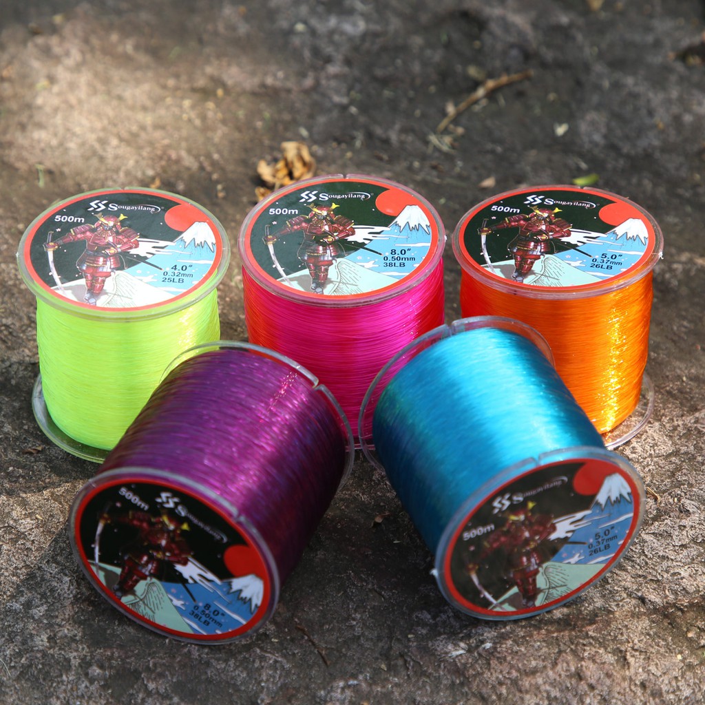 Sougayilang 500m (5Color) New Nylon Fishing Line  Super Strong Fishing Line 7-38LB Colorful Fishing Line Pancing