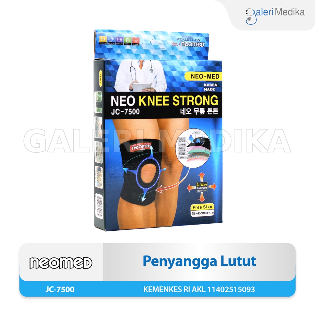 Neomed Neo Knee Strong JC-7500 - Alat Pendukung Persendian Lutut / Deker Lutut Knee Support Neomed JC-7500