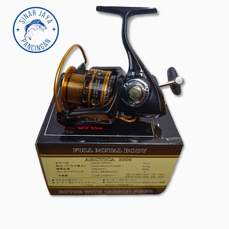 RYOBI ARCTICA 3000 Spinning Reel Full Metal Body Fishing Reel 5 Bearin