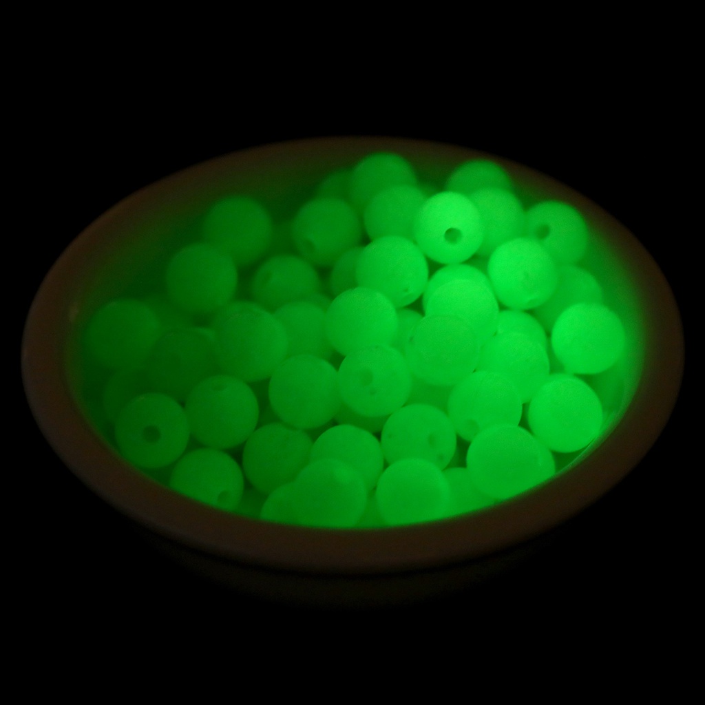 6 / 8mm Manik-Manik Bulat Luminous Bahan Akrilik Untuk Membuat Perhiasan DIY