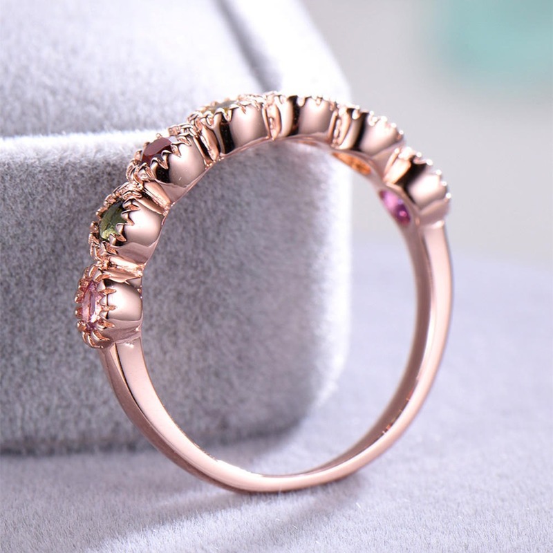 Cincin Moissanite Warna Rose Gold Untuk Wanita