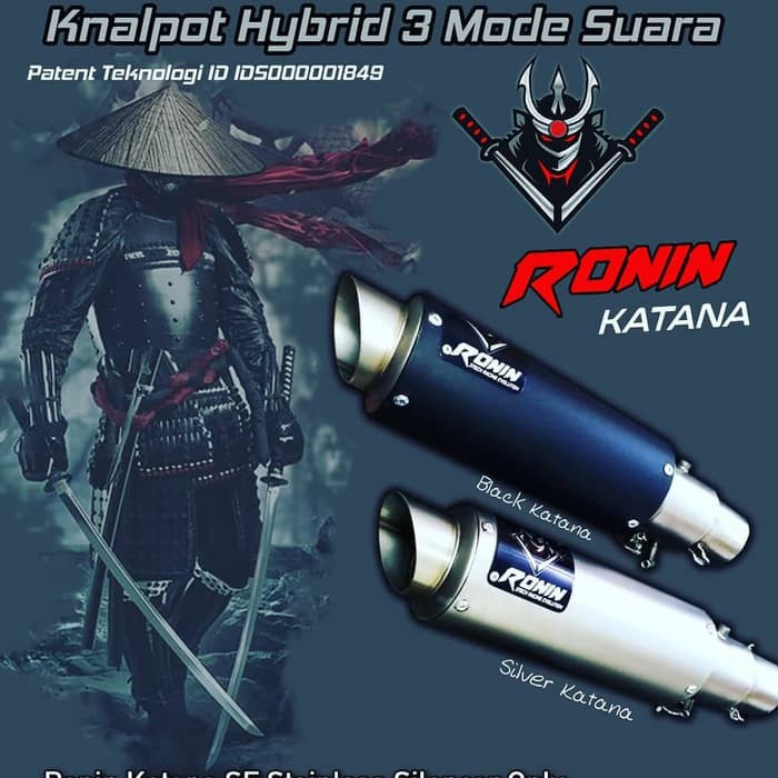 Tech36 Knalpot Hybrid 3 Suara Ronin Katana Khusus Matic dibawah 150cc