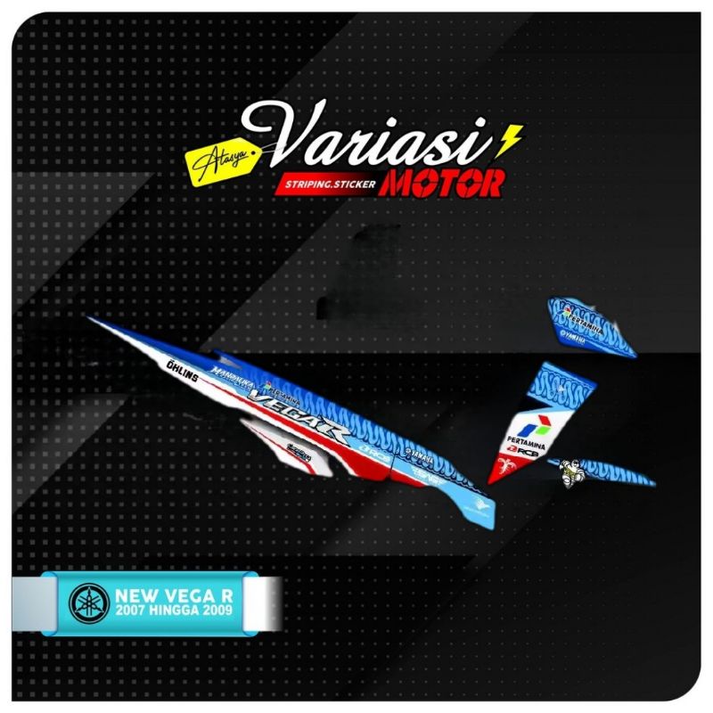 STRIPING VARIASI VEGA R NEW 2006-2009 LIVERY PERTAMINA MANDALIKA
