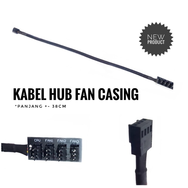EXTENSION HUB FAN CASING CPU KOMPUTER PANJANG KABEL 38cm