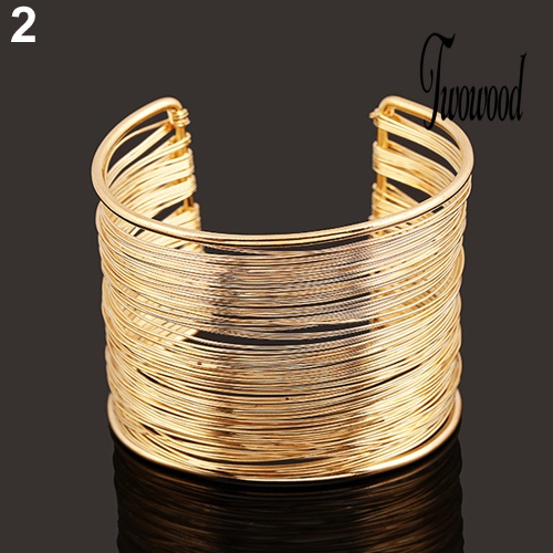 Gelang Model Terbuka Multilayer Bahan Metal Untuk Wanita