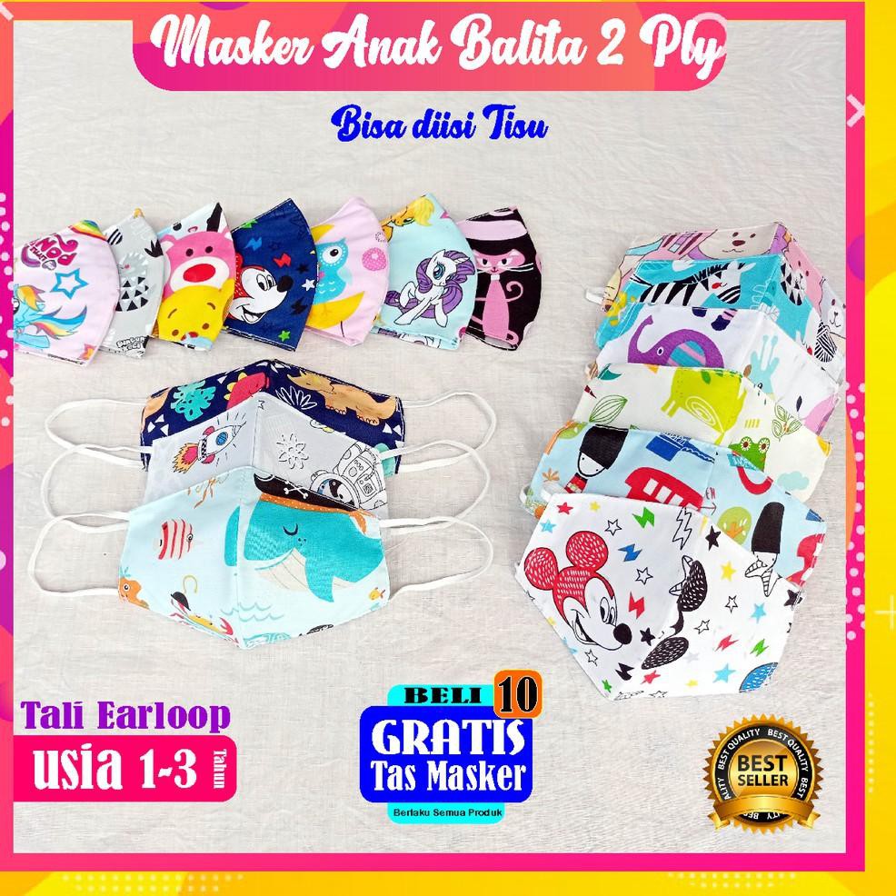 MEN SALE Masker Kain Anak Balita 2 Ply Duckbill Bisa diisi Tisu BEST SELLER