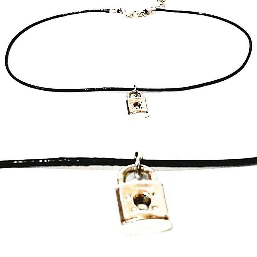 Baby Choker Necklace Silver Antique Padlock | Kalung Handmade