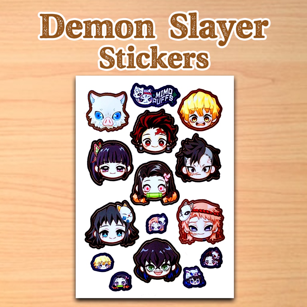 

14 pcs Demon Slayer Sticker Stiker Waterproof Anti Air Kimetsu no Yaiba Chibi Stickers Hashira KNY Tanjiro Nezuko Zenitsu Inosuke Kanao Shinobu Sanemi Giyuu Rengoku Uzui Mitsuri Iguro Gyomei Muichiro Pillar Travel Perangko Stamp