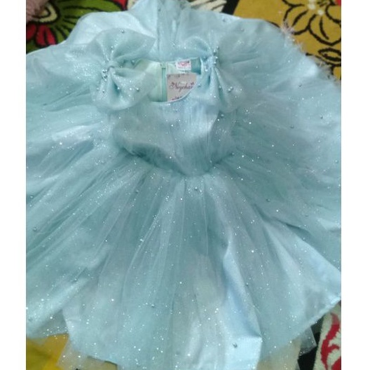 gaun avril full mutiara dress bayi neychan gaun anak pesta ulang tahun baptis