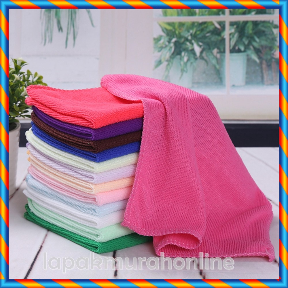 Sapu Tangan Handuk / Handuk Wajah Microfiber Halus Ukuran 60x30cm