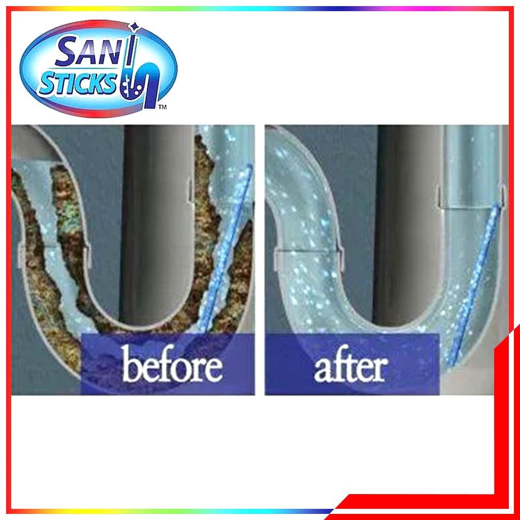 Sani Stick Drain Solusi Membersihkan Saluran Air Yang Tersumbat - Pembersih Pewangi Wastafel Saluran Air Mampet - Biru