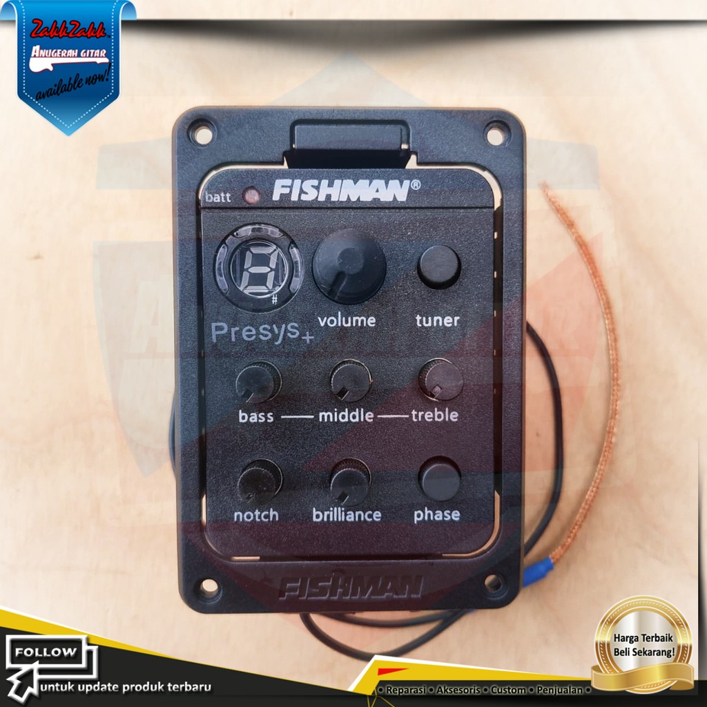 Fishman Presys 201 Eq Equalizer Gitar Tuner Preamp Piezo Pickup Shopee Indonesia
