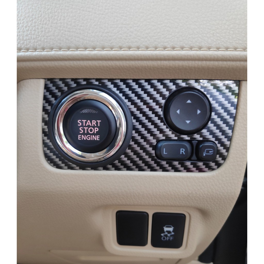 Sticker Panel Start Button Xpander - Motif Carbon