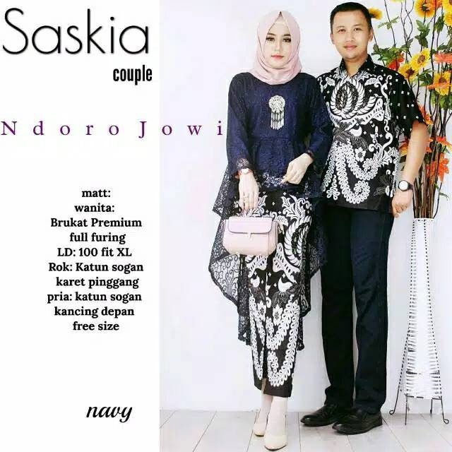 KHANSABATIK [BISA COD] READY JUMBO TERMURAH! SASKIA BATIK KEBAYA TERBARU COUPLE PASANGAN Kebaya LAMARAN BROKAT