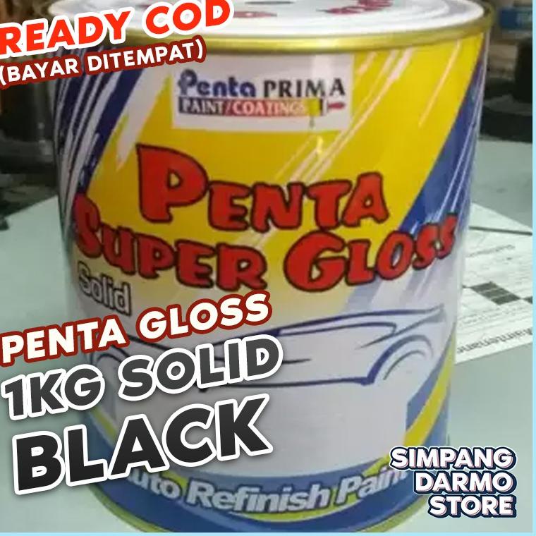 Penta Super Gloss 1 Kg / Sekilo Solid Black Hitam  Cat Mobil Motor Sepeda Glos Handalan Tahan Bensin
