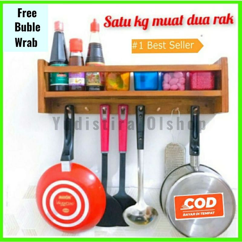 Rak Bumbu Dapur Kapstok Kayu Rak Dinding serbaguna Rak Gantungan Kunci Rak Makeup Rak Foto Tempat Bu
