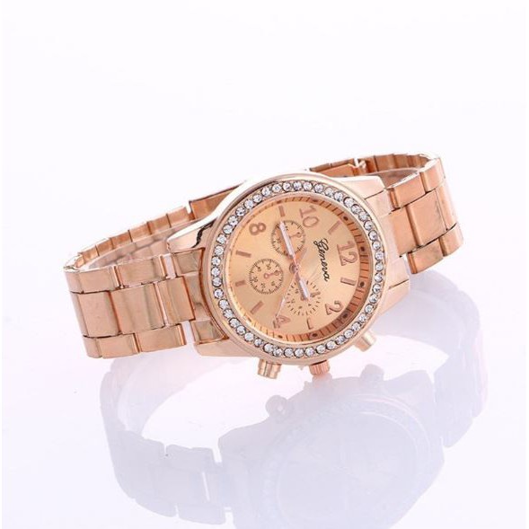 ✅Grosir Jam Senen - Jam Tangan Geneva Wanita Strap Emas Silver Logam