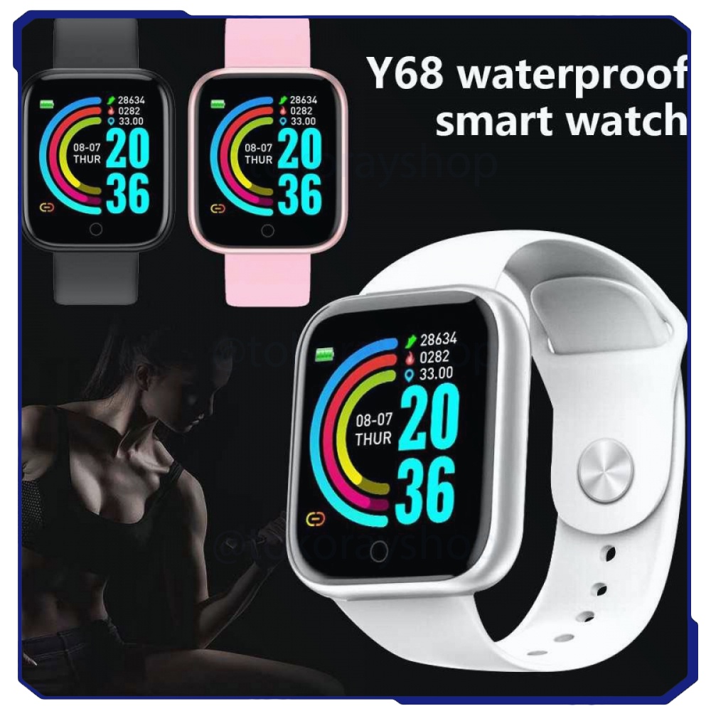 Original SKMEI Smartwatch Sport Fitness Tracker Heart Rate - Y68 Premium Kekinian