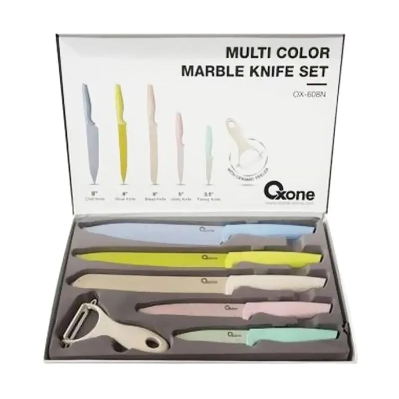 Oxone OX608N Marble Knife Colorful Knife Set Set Pisau Dapur Warna Warni OX-608N