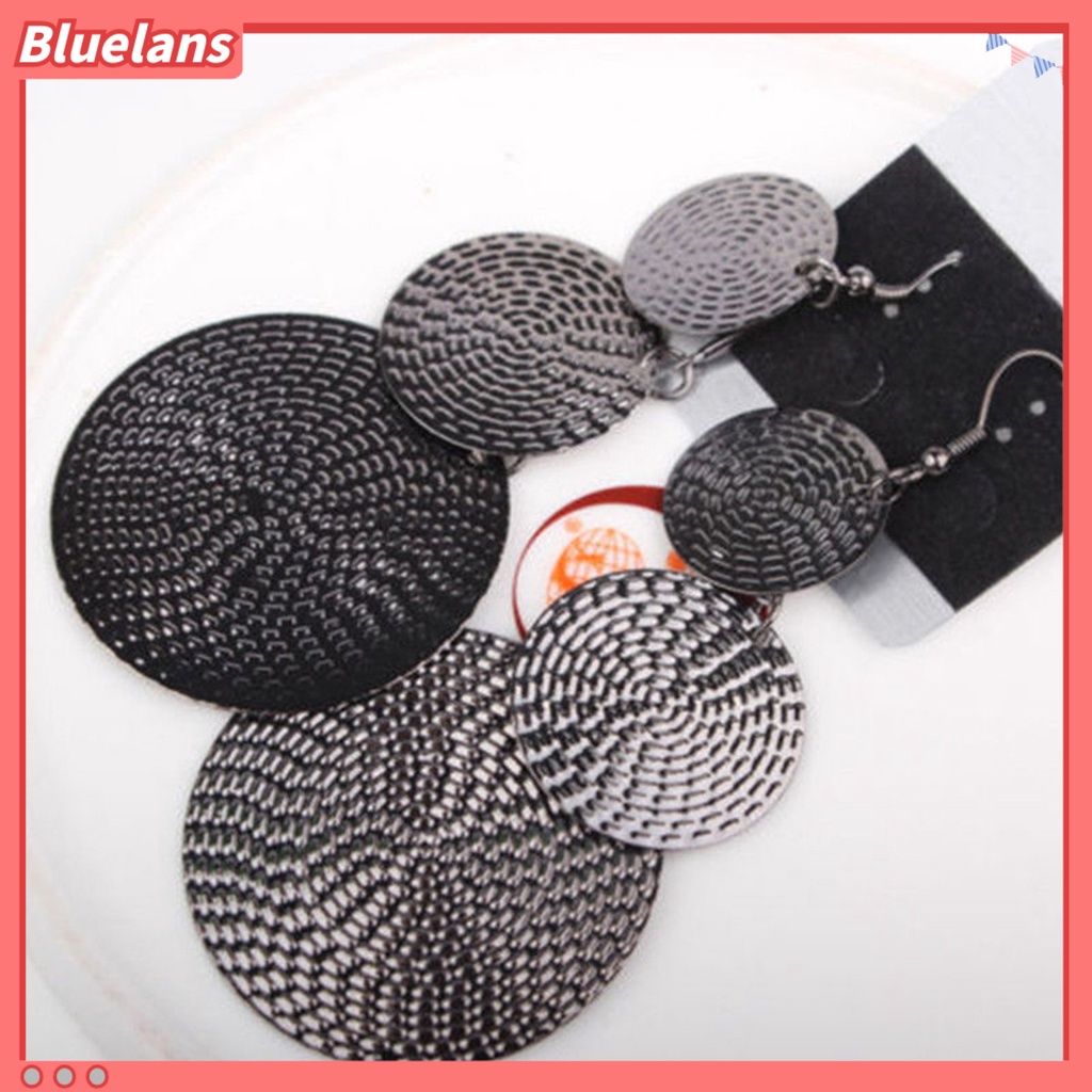 Bluelans Fashion Lady Elegant Multi-Layer Round Long Drop Dangle Hook Earrings Jewelry Gift