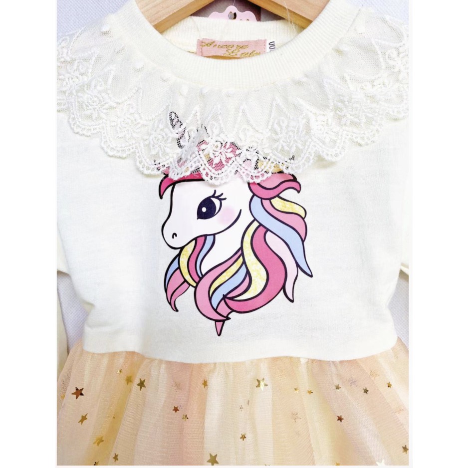 babyfit UNICORN DRESS WITH LACE baju terusan mini gaun dengan rok tutu