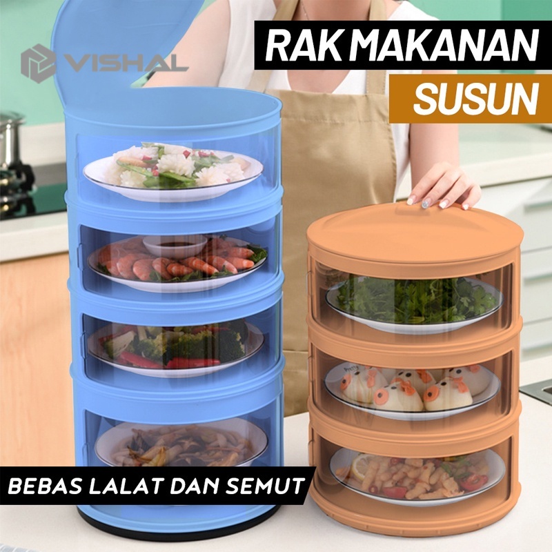 VISHAL Rak Susun Penyimpanan Makanan Tetap Hangat Meal Cover Multilayer Tudung Saji Bertingkat Food