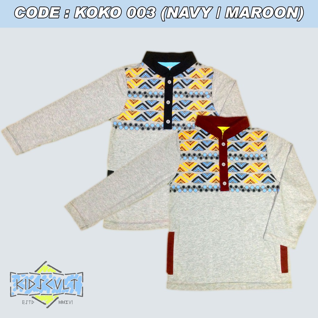 baju koko anak , baju muslim anak , koko bahan kaos , KIDSCULT KOKO 003