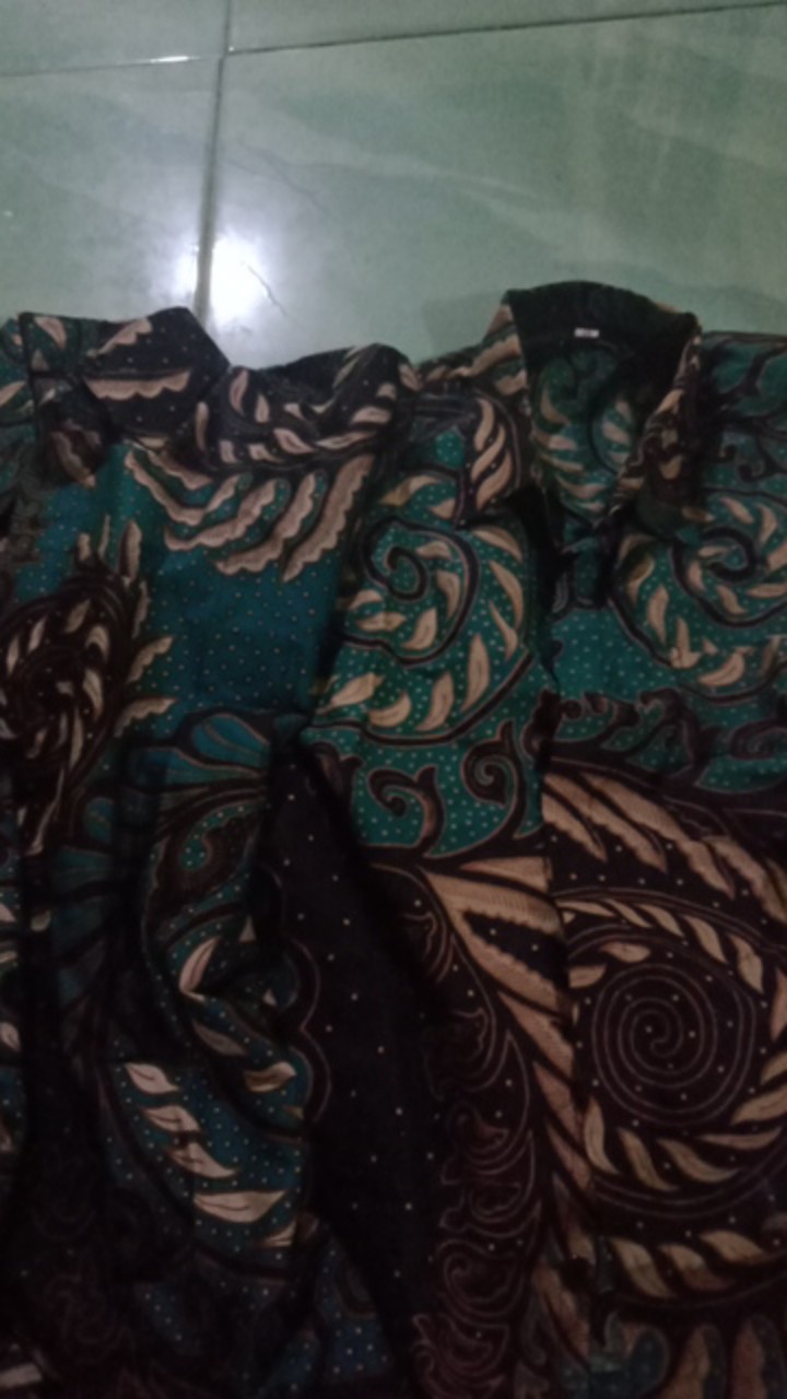 Batik Couple Keluarga Sania Ruffle Ori Ndoro Jowi Dnt Valvet Ijo