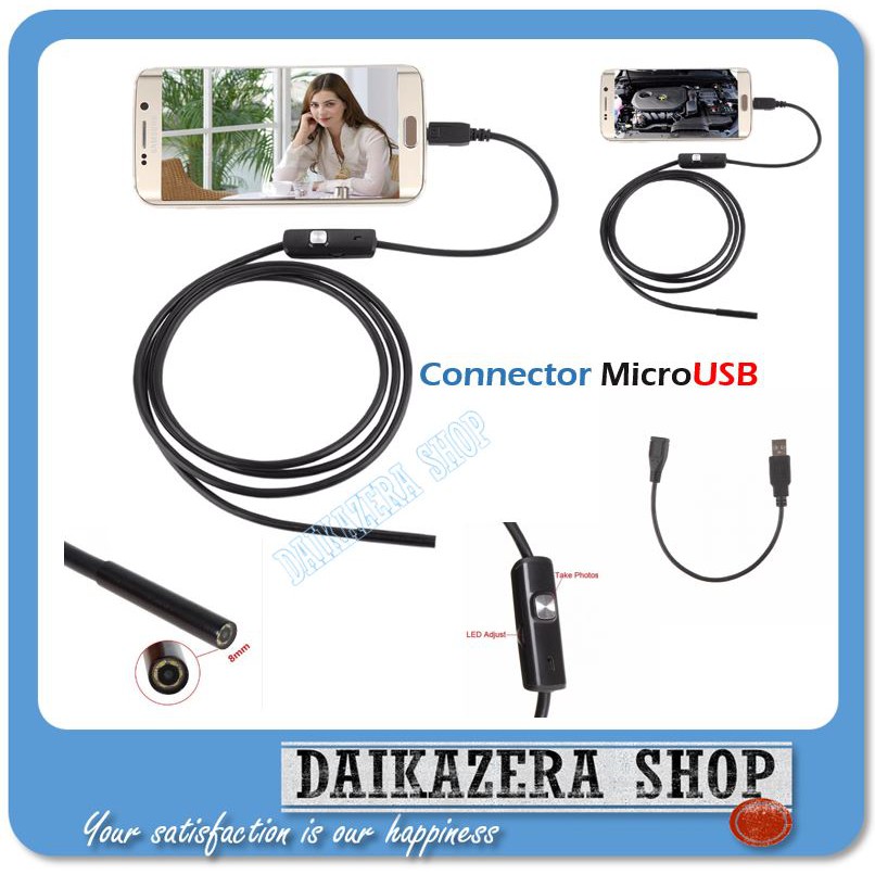 Kamera Endoscope Android 7mm 4cm Focal Distance 720P IP67 Waterproof 2 Meter