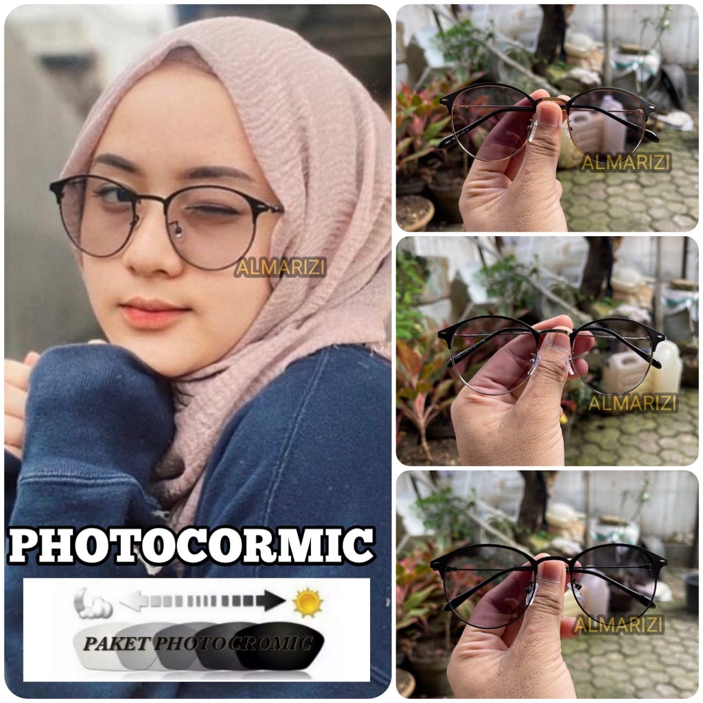 KACAMATA PHOTOCROMIC ANTIRADIASI 2 IN 1 PHOTOCHROMIC PRIA WANITA FRAME LENSA PREMIUM KOREAN STYLE