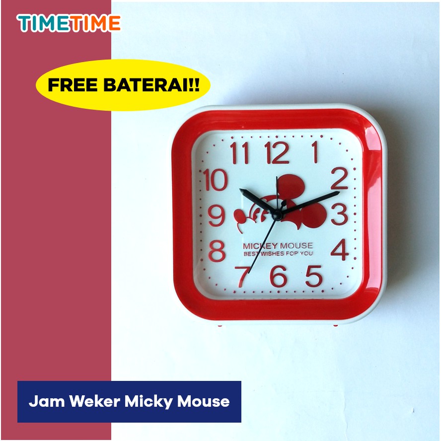 Jam Meja Weker Beker Doraemon Hello Kitty Micky Mouse FREE BATERAI A260