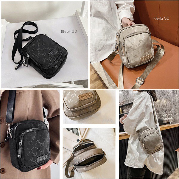 TAS SELEMPANG WANITA MINI PARASUT GD MOTIF TAS MONOGRAM CEWE TAS HP TAS KECIL TAS ANTI RIBET J86526