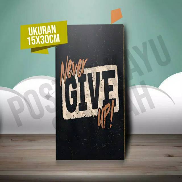 Hiasan dinding poster kayu quotes