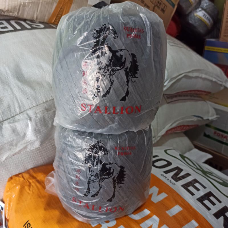 TALI RAFIA HITAM 1 KG STALLION | RAFIA | TALI PLASTIK RAFIA | RAFIA 1 KG KUDA