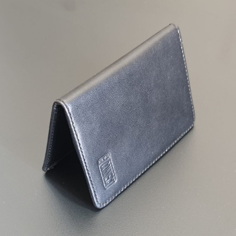 Card Holder Dompet Kartu Kulit Asli Hitam 4 Slot