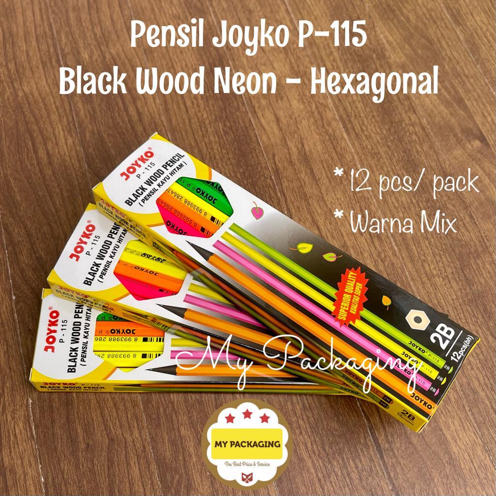 Pensil Joyko 2B P-115 @12pcs - Black Wood