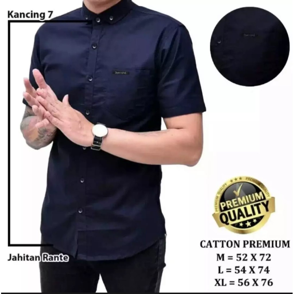 Kemeja Laki Laki Lengan Pendek Warna Biru Nevy Kemeja Pria Lengan Pendek Import Kemeja Pria Lengan P