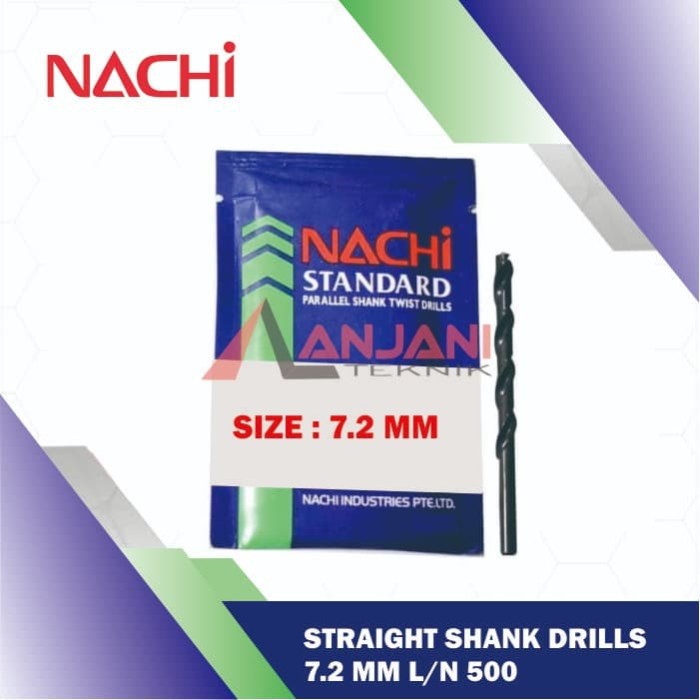 Mata Bor Besi Nachi Hss 7.2 Mm 7.2mm Straight Drills 7,2 7,2mm L/n 500