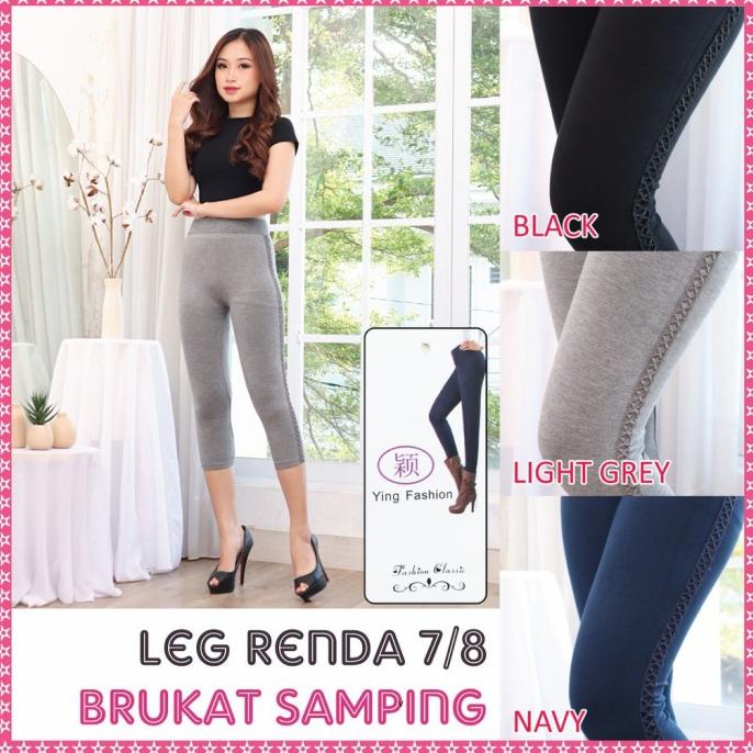 Legging Renda Brukat Wanita 7/8 Rp02 / Celana Legging Renda Import
