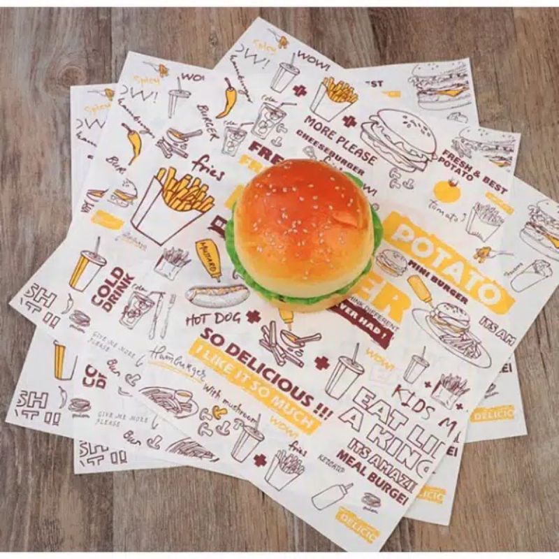 

Kertas Wrap Burger Food Grade