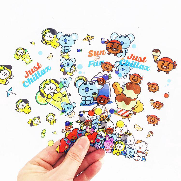  Stiker  Kpop BTS  bt21 3D untuk  Handphone Laptop  